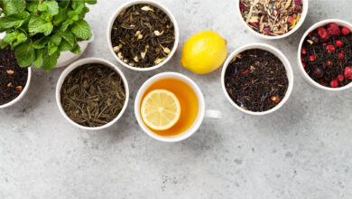 organic tea and ingredients