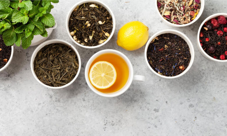 organic tea and ingredients